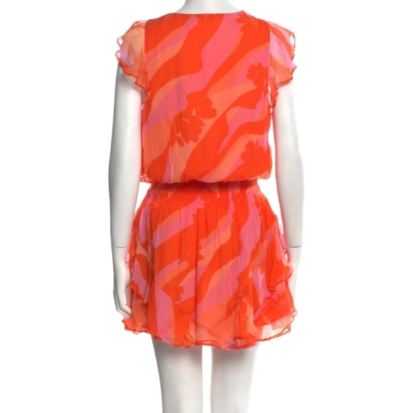 Ramy Brook Orange & Pink Printed Dress | Flowy Summer Mini | Size S - Picture 4 of 11